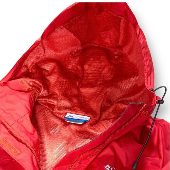 Columbia OmniTech Rain Jacket Women's Sz L Red Waterproof Breathable Lightweight - Picture 5 of 13
